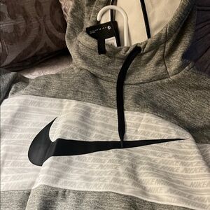 Nike Heather Gray and White Pullover